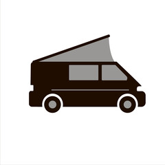 Camper van on white background. Vector illustration.