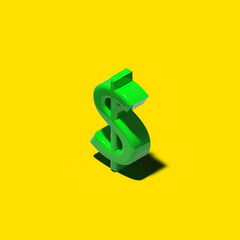 Dollar Design in 3D. Perfect for additional, resources, icon, etc