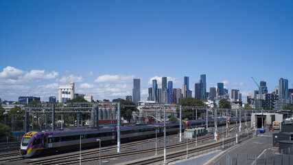 Train line approach to Melbourne city