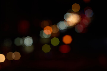 Dreamy light spots in the city at night