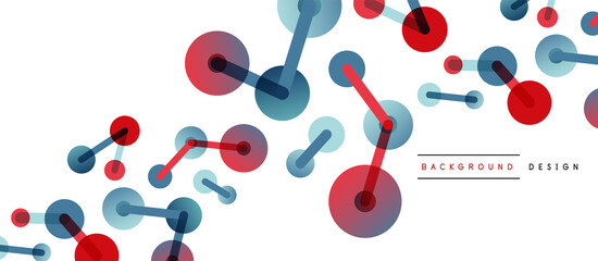 Abstract background. Round dots connected by lines. Trendy techno business template for wallpaper, banner, background or landing