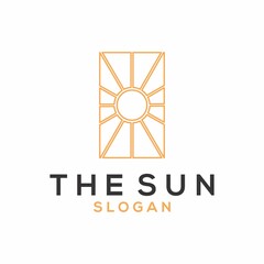 Sun logo design vector template icon symbol illustration