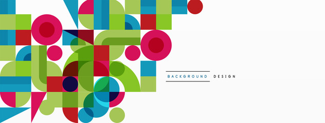Beautiful abstract background. Circles, triangle shapes, and squares. Minimal geometric template for wallpaper, banner, background or landing