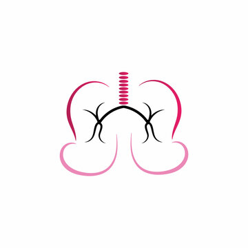 Lung health medical logo template icon Image