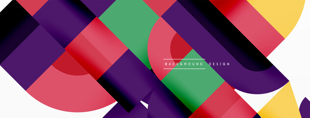 Minimal geometric abstract background. Circle square and triangle design. Trendy techno business template for wallpaper, banner, background or landing © antishock