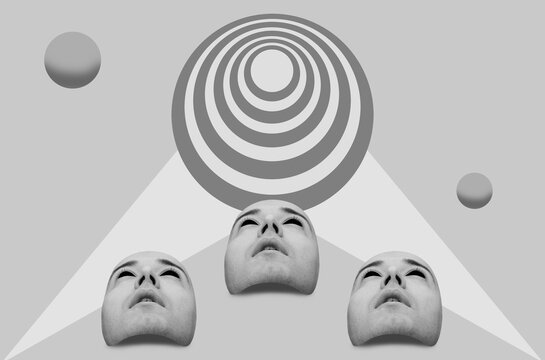 Digital Collage With Three Heads