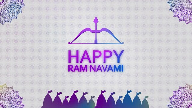 Ram Navami 2022 wish with floral background and 3d text