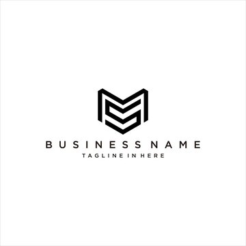 simple MS logo design.monogram SM letter vector logotype