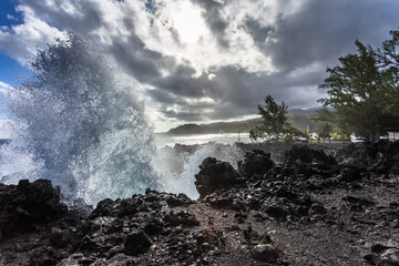 Côte rocheuse du Sud Sauvage, île de la Réunion 