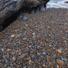 abstract of sea rocks and pebble stones