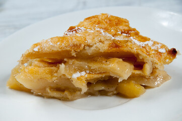 apple pie on a white plate