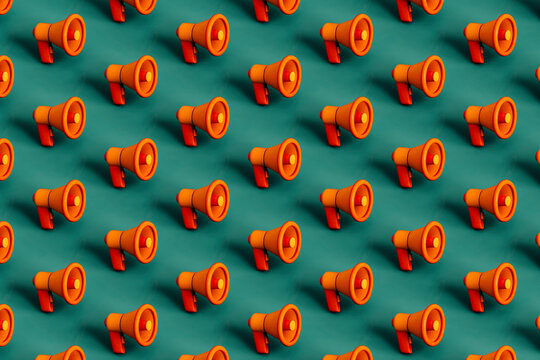 pattern of Orange amplifier on green. 3d render