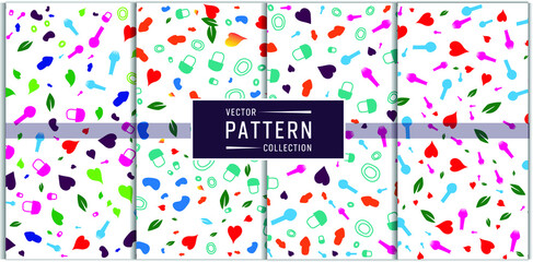 Mother’s Day Heart Shape Pattern Vector Collection Set of Four 