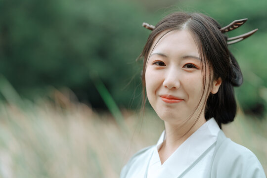 Portrait Of Asian Woman In Traditional Chinese Hanfu