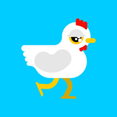 Chicken run isolated. hen farm bird Vector illustration