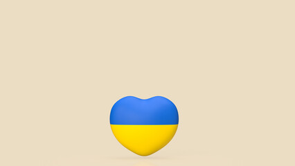 The 3d heart Pray For Ukraine peace and Save Ukraine from Russia