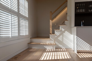 Beautiful Light pattern on Stairway in Modern Contemporary home 