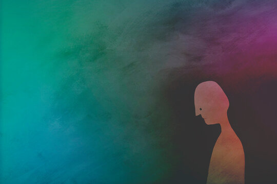 Alone and lonely, an illustration