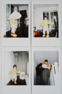 Asian baby photographed by polaroid