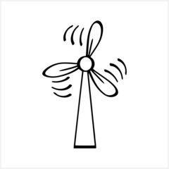 Doodle windmill clipart isolated. Vector stock illustration. EPS 10