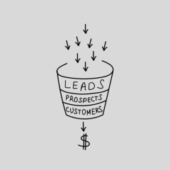 Hand drawing sales funnel business concept - 497662654