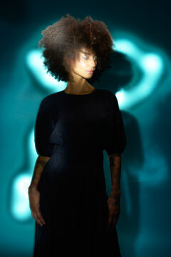 Light and movement experimental portrait