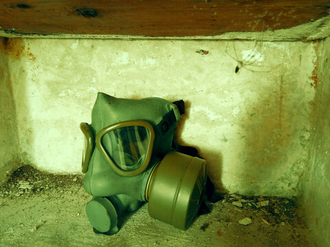 Gasmask deep underground