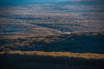 View on mountain from Razvalka mounain, Northern Caucasus, Russia