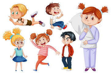 Cute girl standing on white ground