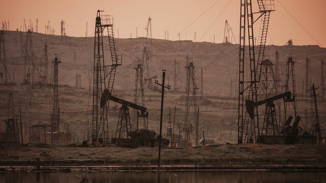 Oilfields on the outskirts of Baku