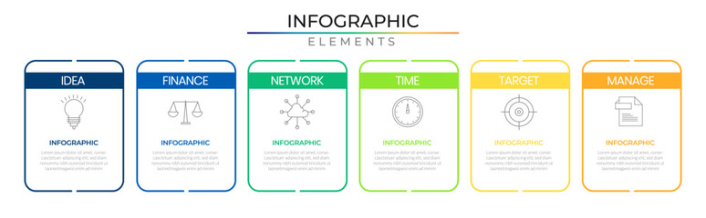 Modern workflow infographic elements plan concept design vector with icons. Rectangle business timeline network project template for presentation and report.