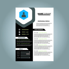 Professional Resume Template Vector Design, Professional CV resume template design for a creative person