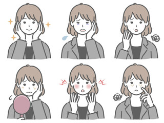 肌に関する色々　スーツの若い女性