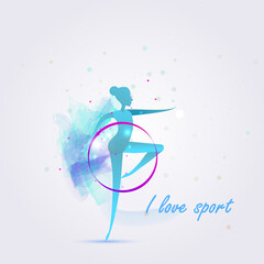 Fototapeta premium Vector illustration concept of sports, gymnastics. Abstract background for banner.