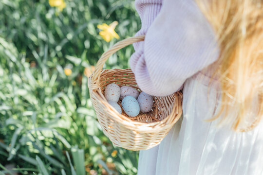 Little Girl's Easter Egg Basket