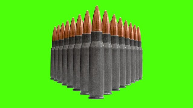 .308 Bullets animation on Green Background