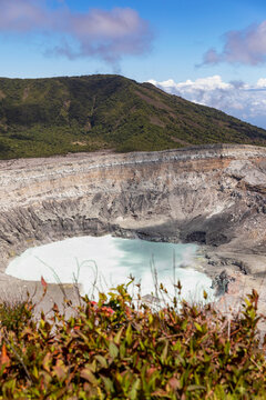 Crater of Poas Volcano near San Jose, Costa Rica 