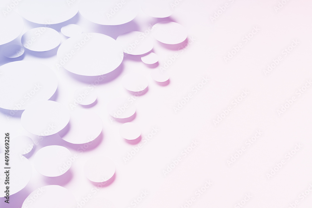 Poster active bright dynamic abstract pattern of paper ovals in shining light with sharp gradient shadows i