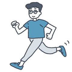 ランニングをする若い男性