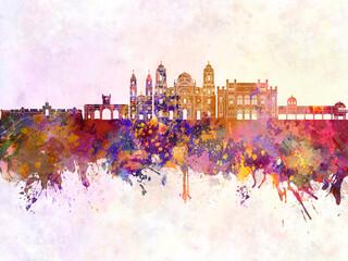 Cadiz skyline in watercolor background © Paulrommer