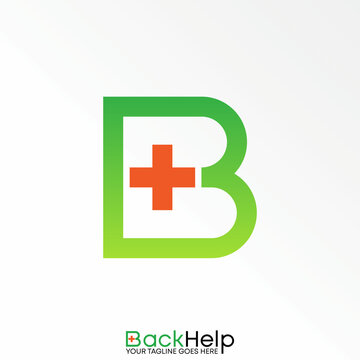 Letter or word B sans serif font with plus or red cross inside image graphic icon logo design abstract concept vector stock. Can be used as a symbol related to hospital or initial