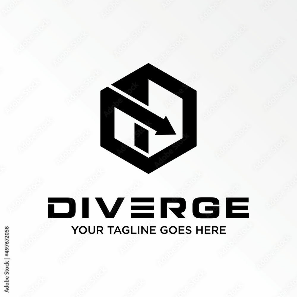 Poster letter or word d font in hexagon with arrow image graphic icon logo design abstract concept vector s