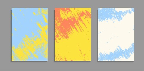 Set Of Abstract Colorful Vintage Grunge Background A4 Template