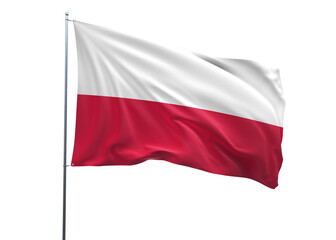 Fototapeta na wymiar Poland Waving Flag, 3d Flag illustration, Poland National Flag with isolated white background