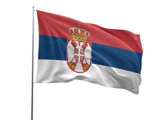 Serbia Waving Flag, 3d Flag illustration, Serbia National Flag with an isolated white background