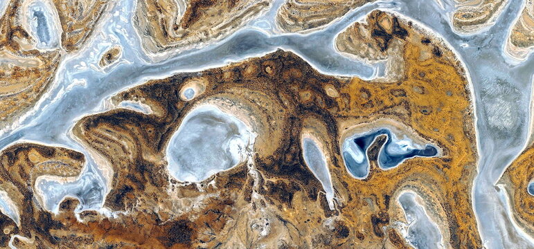 abstract landscape of the deserts of Africa from the air emulating the shapes and colors of the development of life, Genre: Abstract Naturalism, from the abstract to the figurative