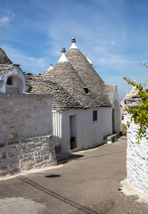 Trulli village in Alberobello, Italy. The style of construction is specific to the Murge area of...