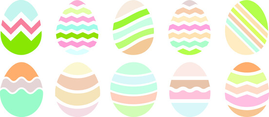 Easter eggs set. collection painted easter eggs. Set of Easter egg icons. happy easter with decorated eggs. Easter egg vector set icon