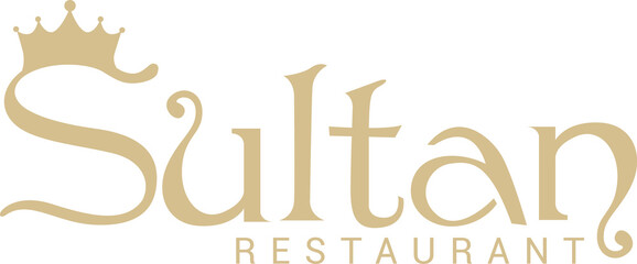 Sultan restaurant logo design, vector illustratioin - obrazy, fototapety, plakaty