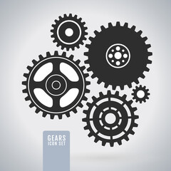 Gear icons isolated on white background.  Cog icon design. Vector illustration